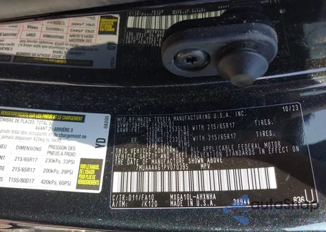 2023 Toyota Corolla Cross L из США, поврежденный, VIN 7MUAAAAG1PV070395